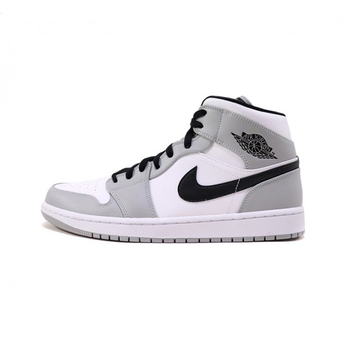 negro Desgastar Oxidar Nike Air Jordan 1 MID LIGHT SMOKE Grises